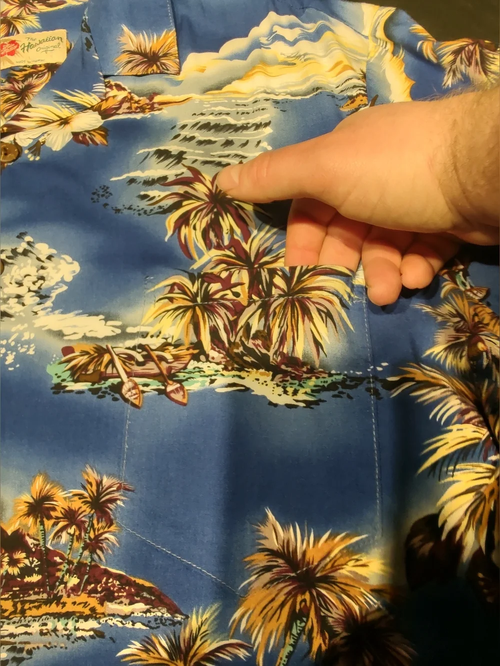 Hilo Hattie - Aloha Shirt - Men's Large - Blue - Y2K Vintage - Picture 3 of 6